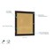 Ghent Enclosed Bulletin Board, 1 Door, Cork, Walnut Frame, 2 ft H x 18 in W, Natural PN12418K - alternate 2